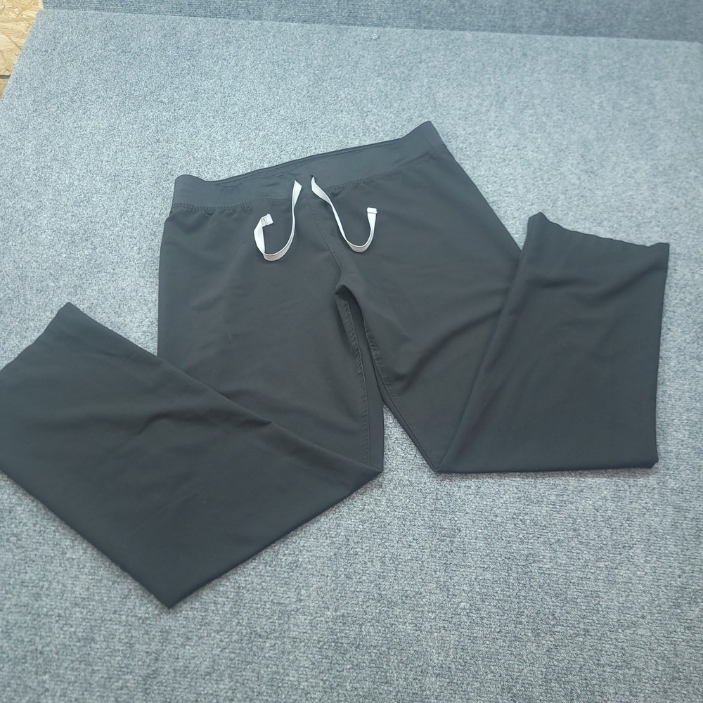 Figs Technical Collection Black Scrub Pants Large T21003 Drawstring Straight Leg